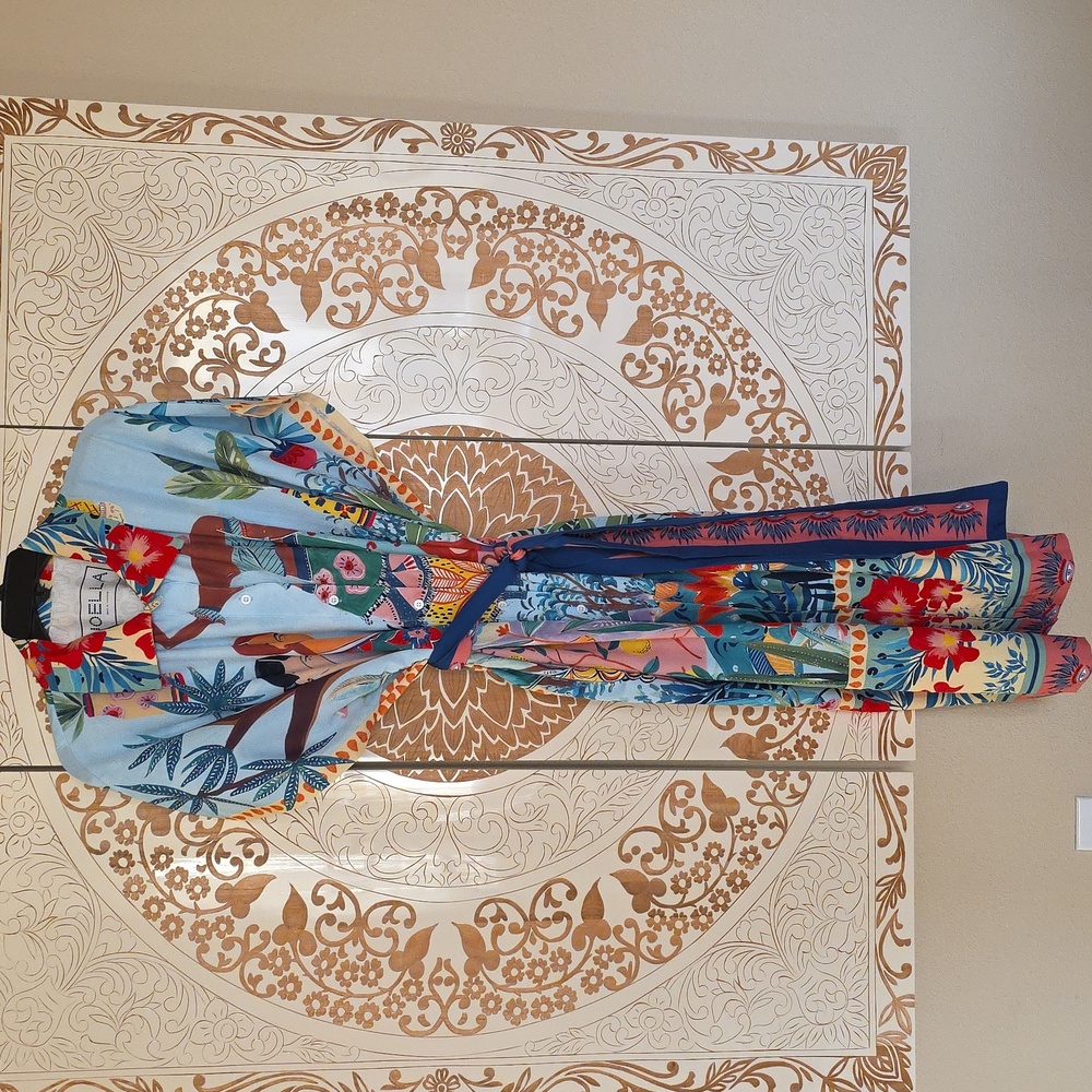JOELLA Anthropologie Like Colorful Tropical Print Dress,purchased In Thailand.